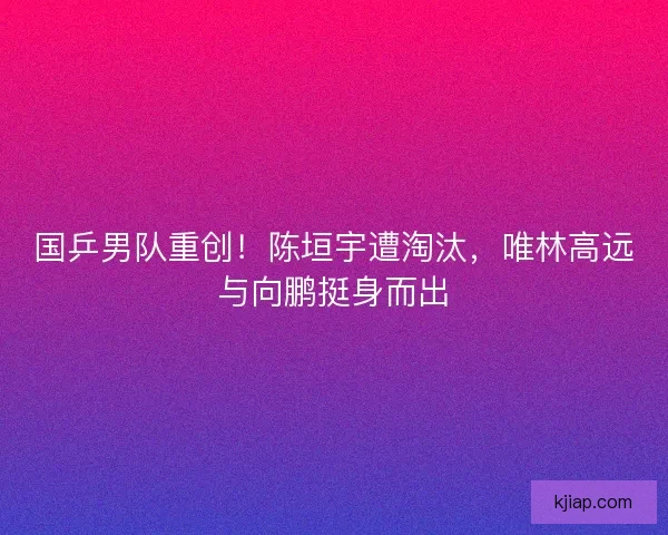 国乒男队重创！陈垣宇遭淘汰，唯林高远与向鹏挺身而出