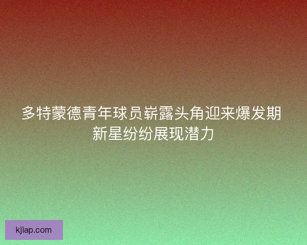 多特蒙德青年球员崭露头角迎来爆发期 新星纷纷展现潜力